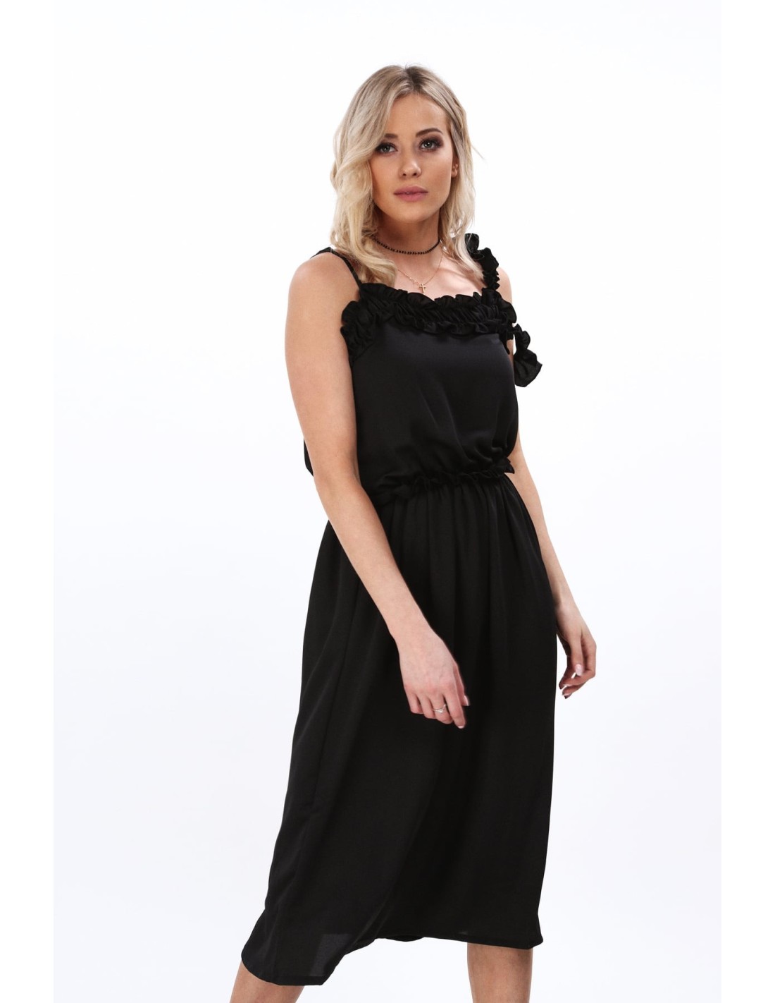 Schwarzes Trägerkleid für jeden Tag MP60354 – Online-Shop – Boutique